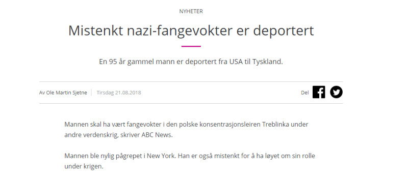 News na stronie internetowej radia, w którym pojawił się zwrot polske konsentrasjonleiren.